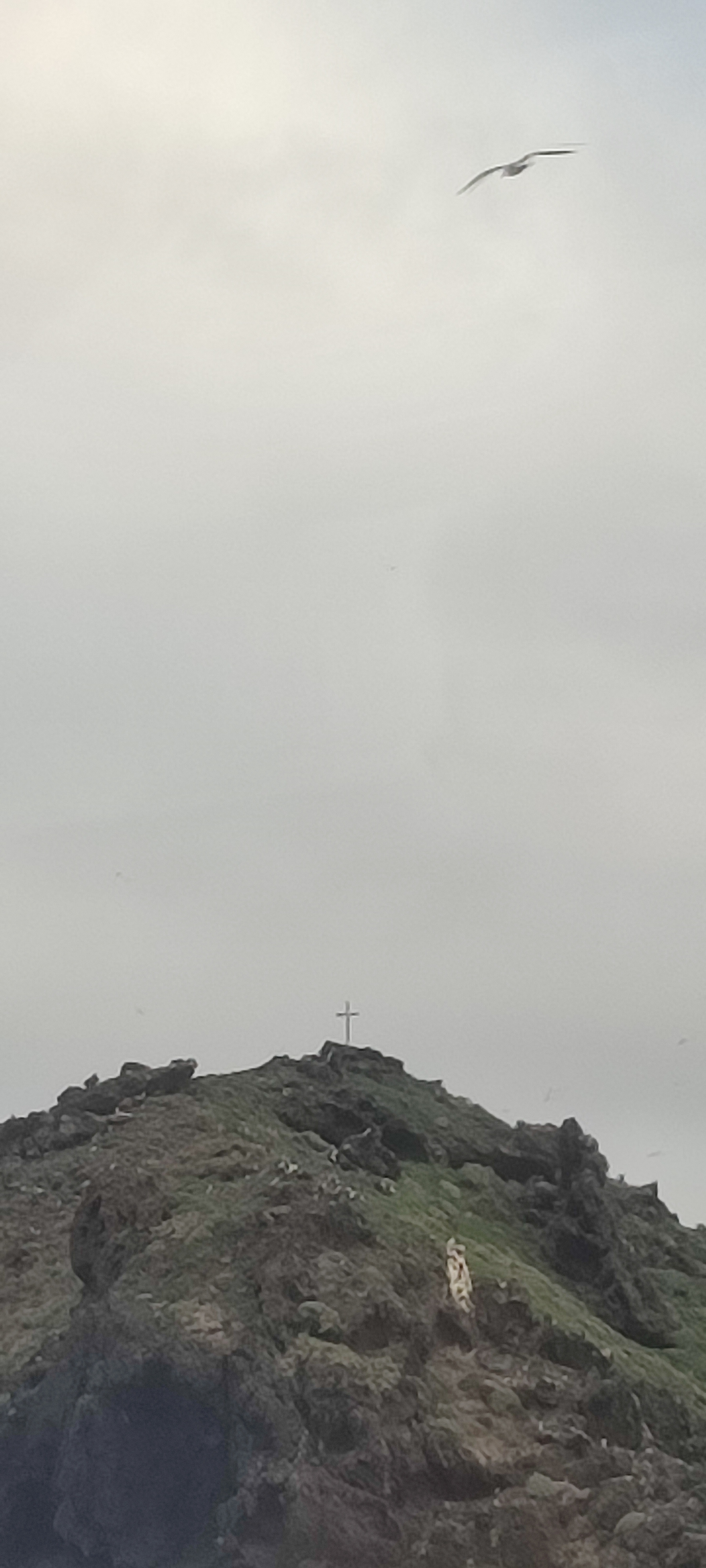 Cruz Santa en un peñasco a orillas del mar